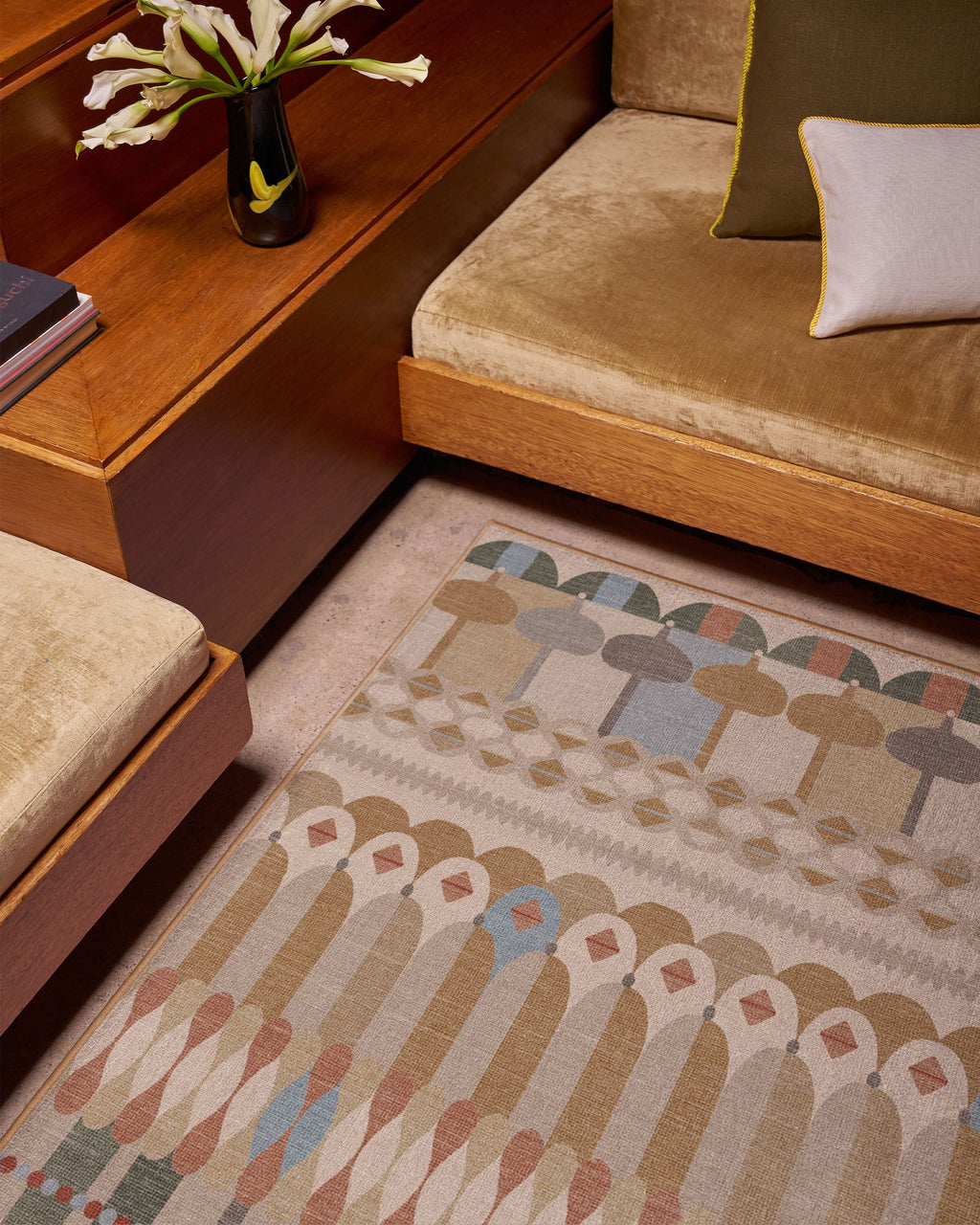 Brasilia Ochre Multicolor Flatwoven Rug by Jonathan Adler