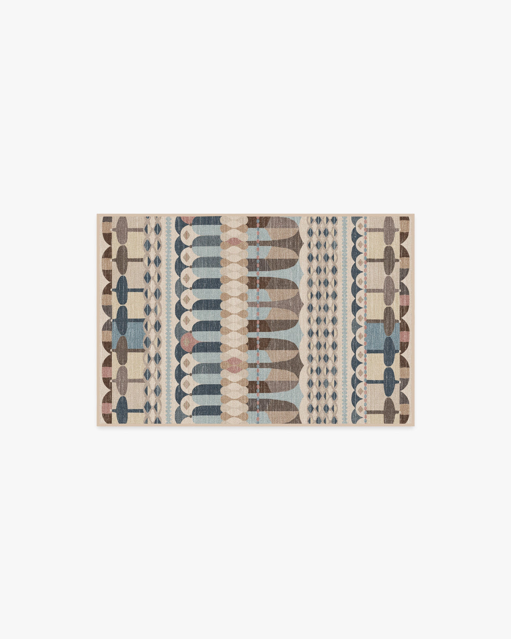 Brasilia Slate Blue Multicolor Rug by Jonathan Adler