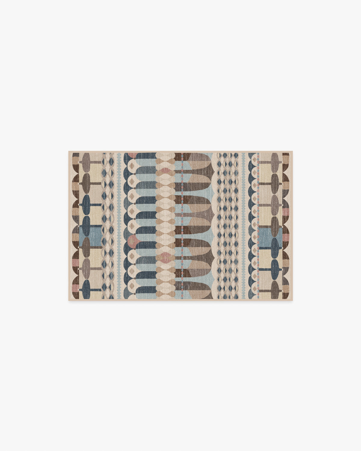 Brasilia Slate Blue Multicolor Rug by Jonathan Adler