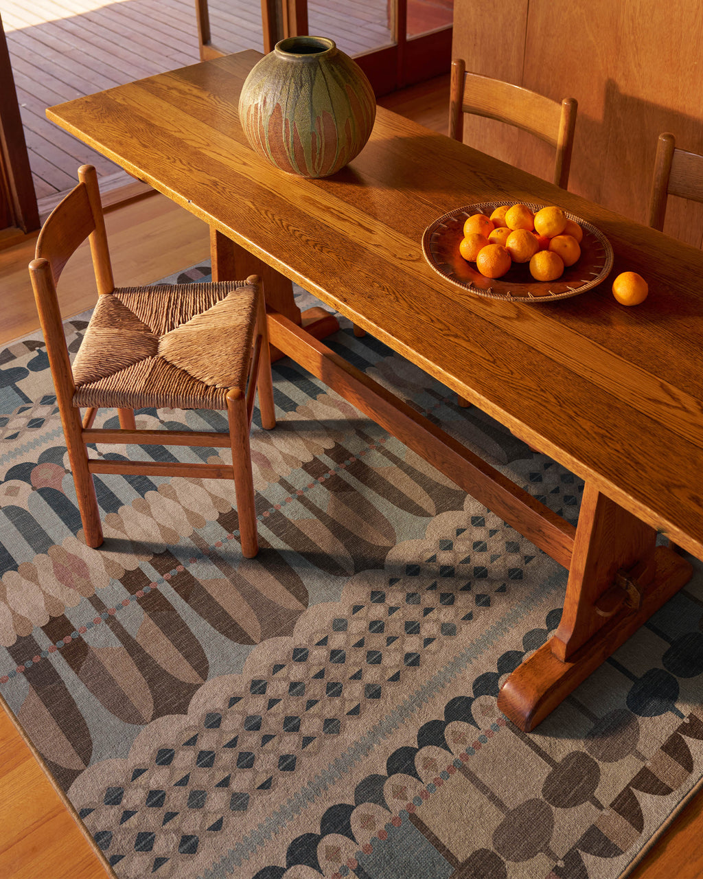 Brasilia Slate Blue Multicolor Rug by Jonathan Adler