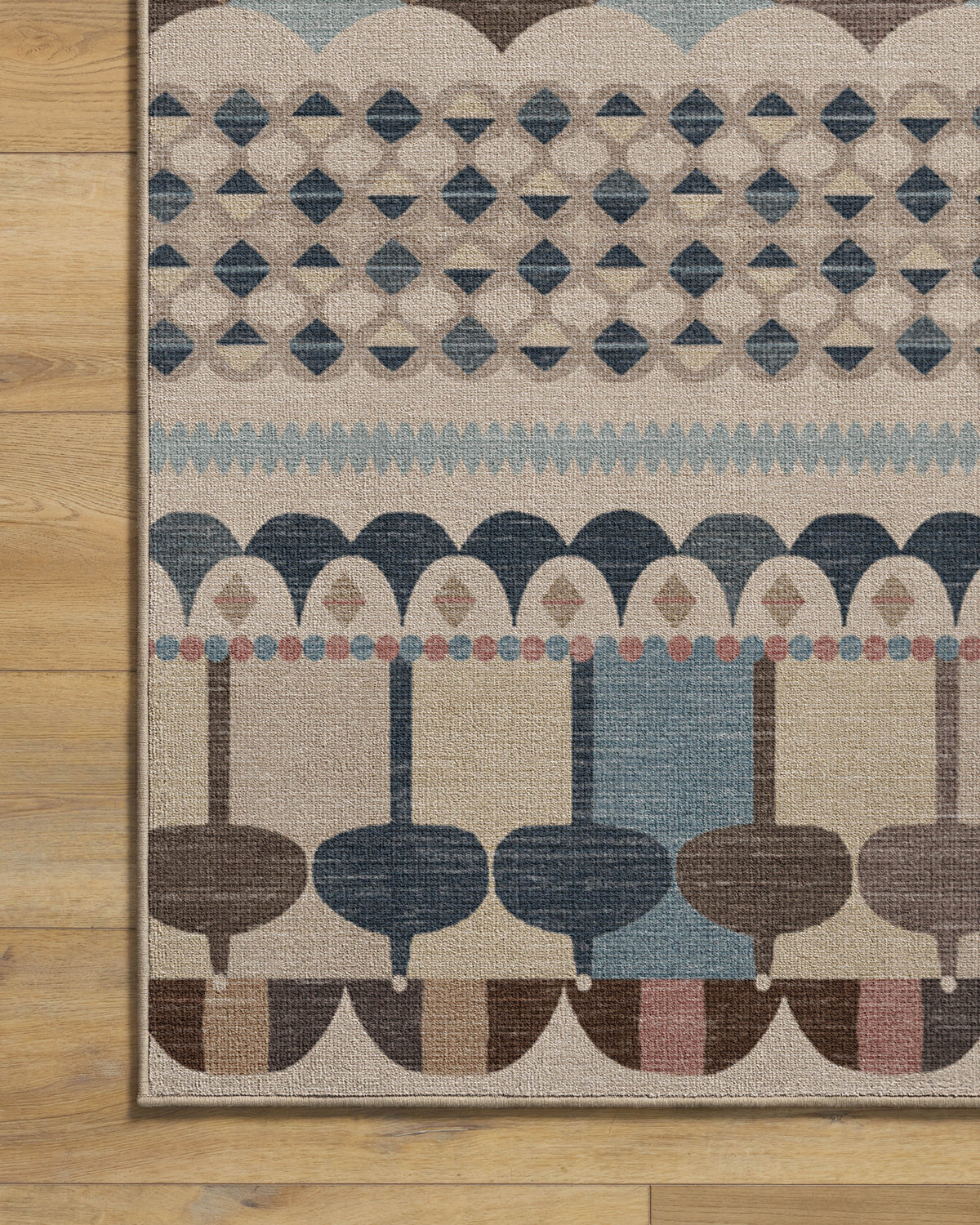 Brasilia Slate Blue Multicolor Rug by Jonathan Adler