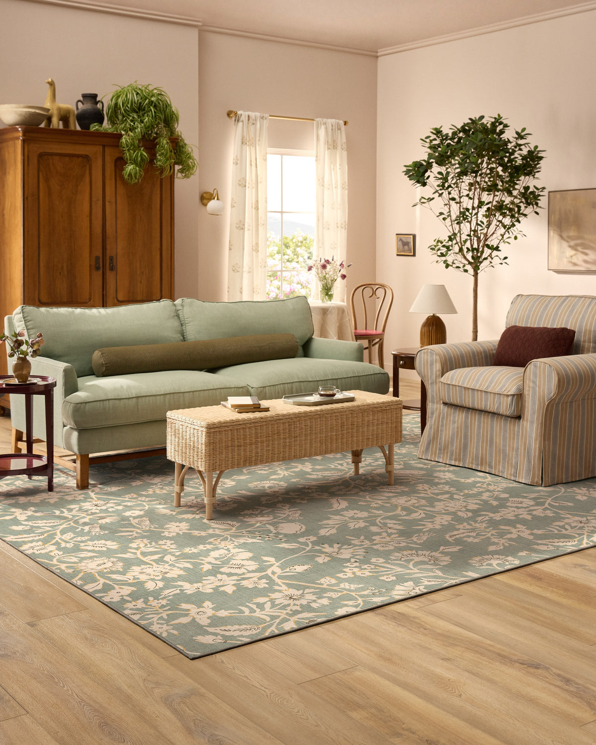Brenna Sage Green & Cream Rug