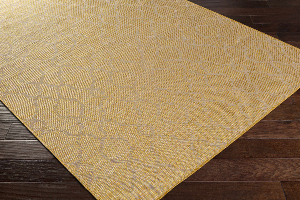 Brocton Yellow Flatweave Outdoor Rug - Clearance