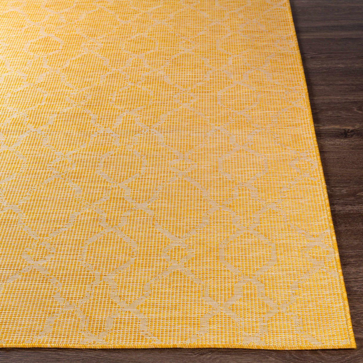 Brocton Yellow Flatweave Outdoor Rug - Clearance