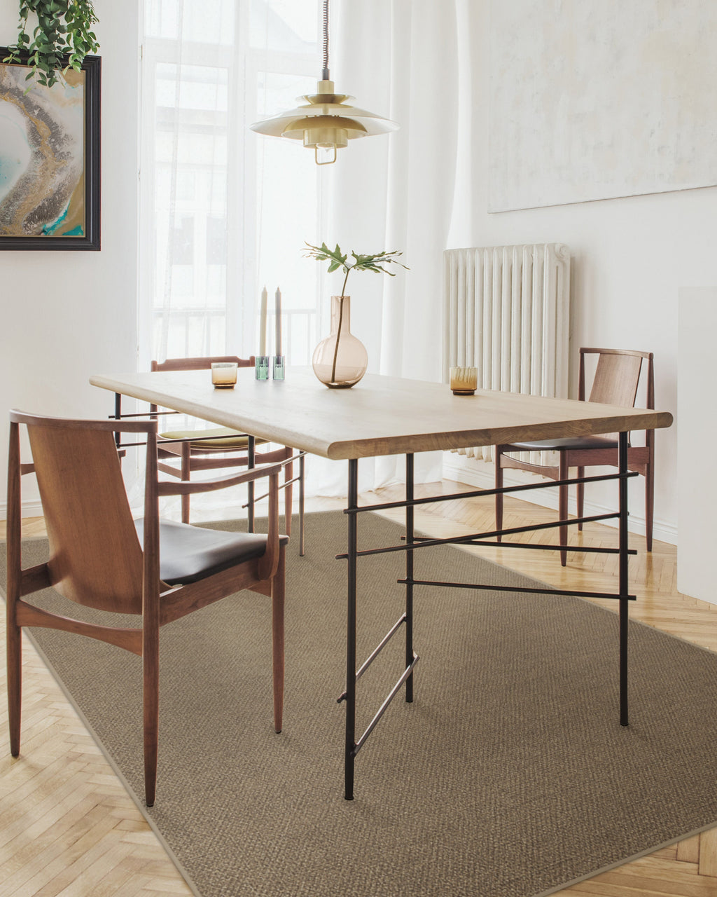 Burlap Solid Sand Re-Jute Rug