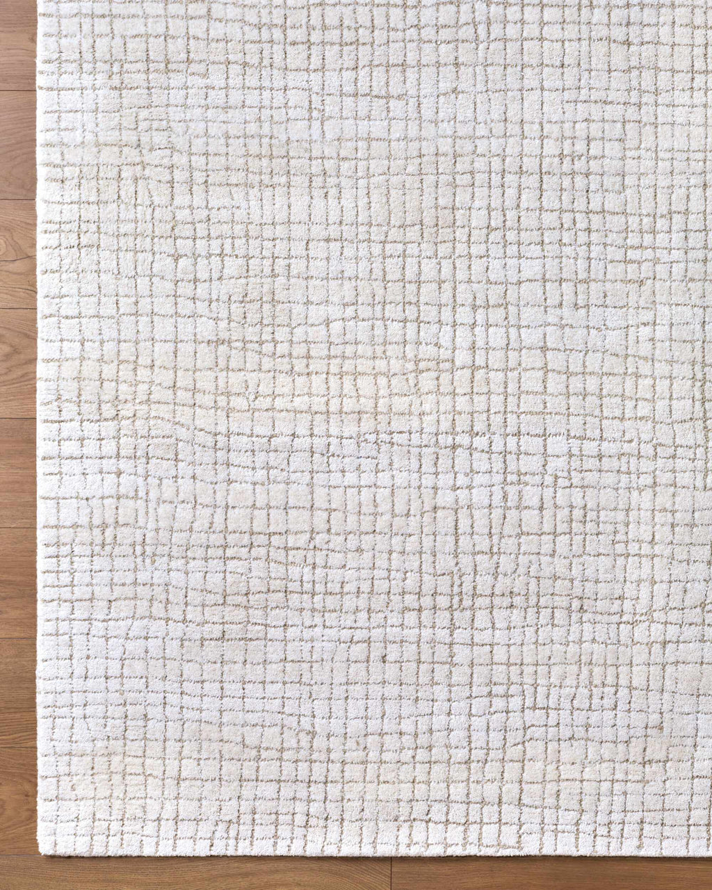 Kynton Ivory Modern Minimalist Handmade Area Rug