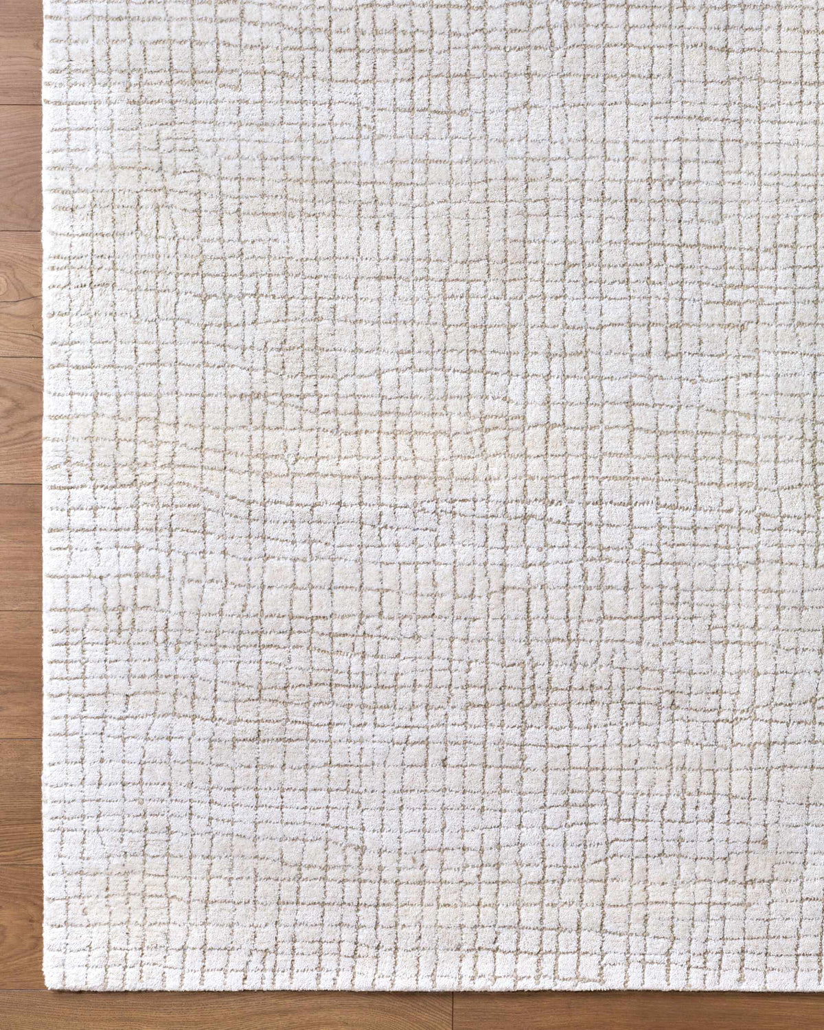 Kynton Ivory Modern Minimalist Handmade Area Rug