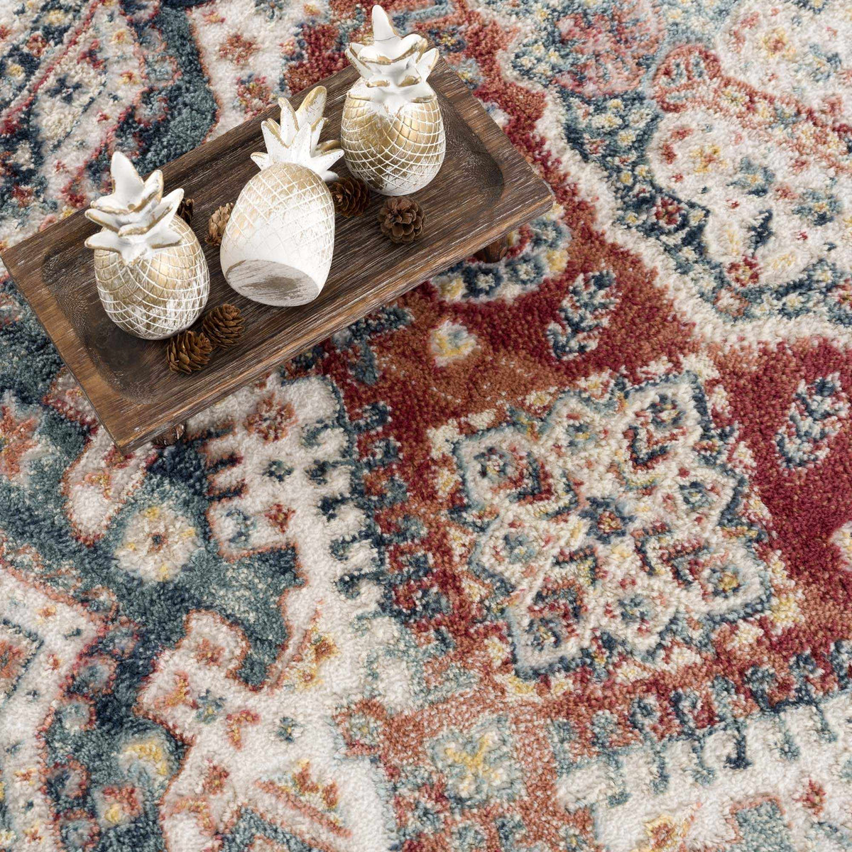 Brend Rust Medallion Area Rug - Clearance