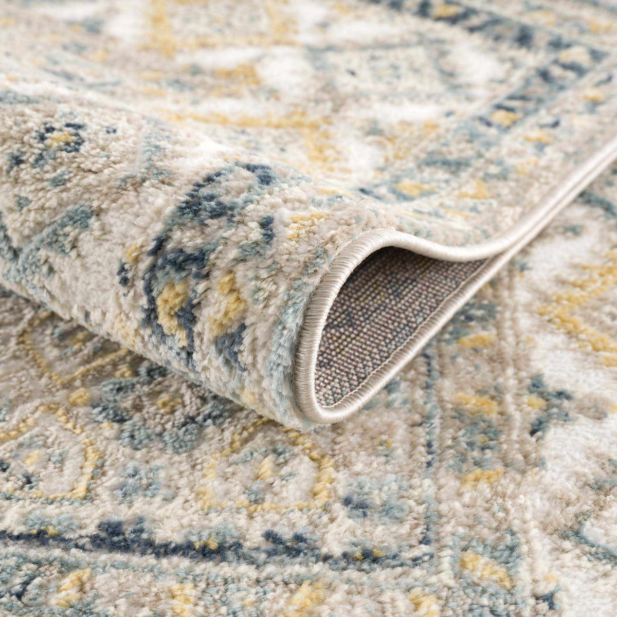 Brend Blue Medallion Area Rug - Clearance