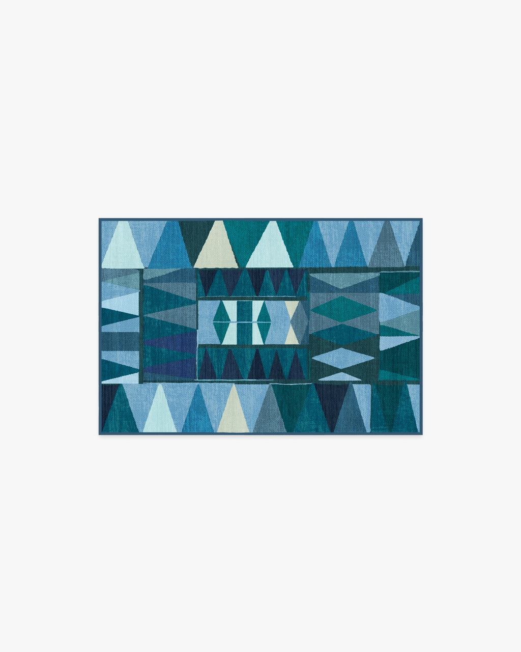 Cadra Blue Teal Flatwoven Rug by Jungalow