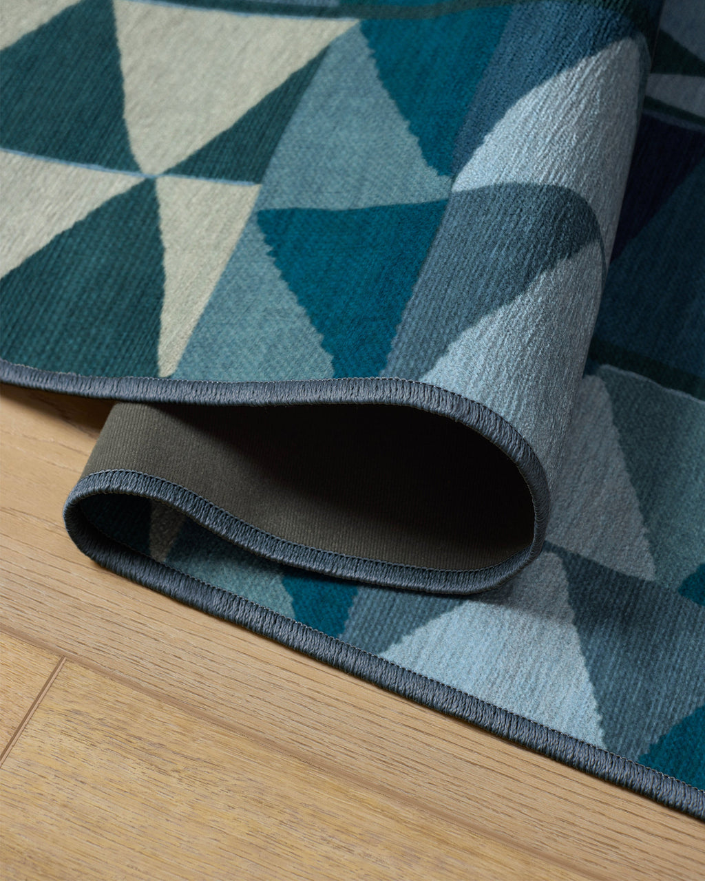 Cadra Blue Teal Flatwoven Rug by Jungalow