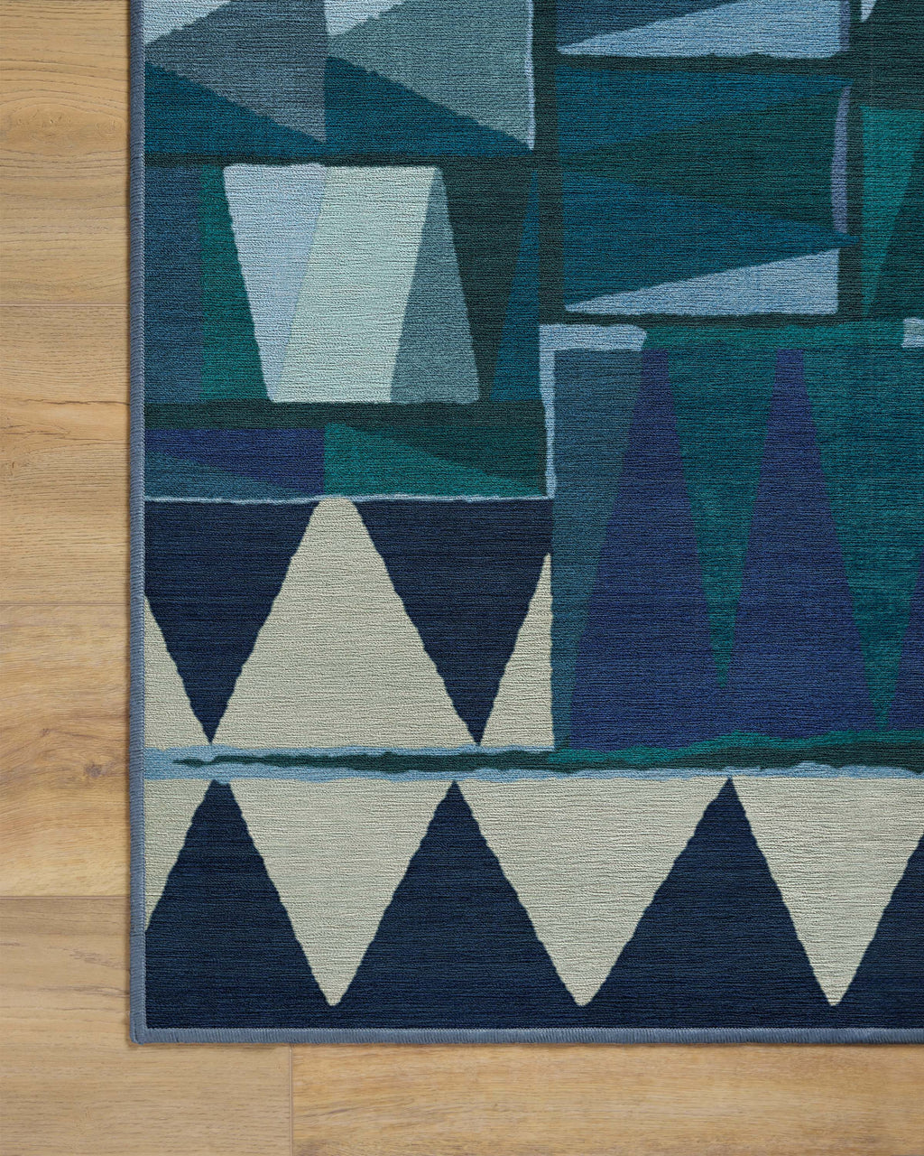 Cadra Blue Teal Flatwoven Rug by Jungalow