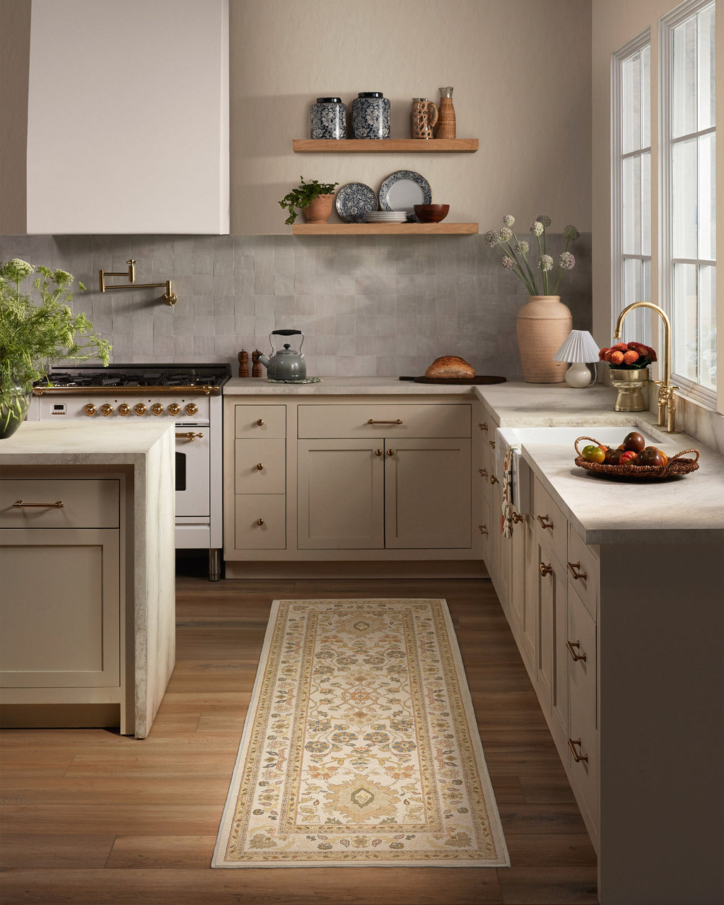 Calabria Cream & Gold Flatwoven Rug
