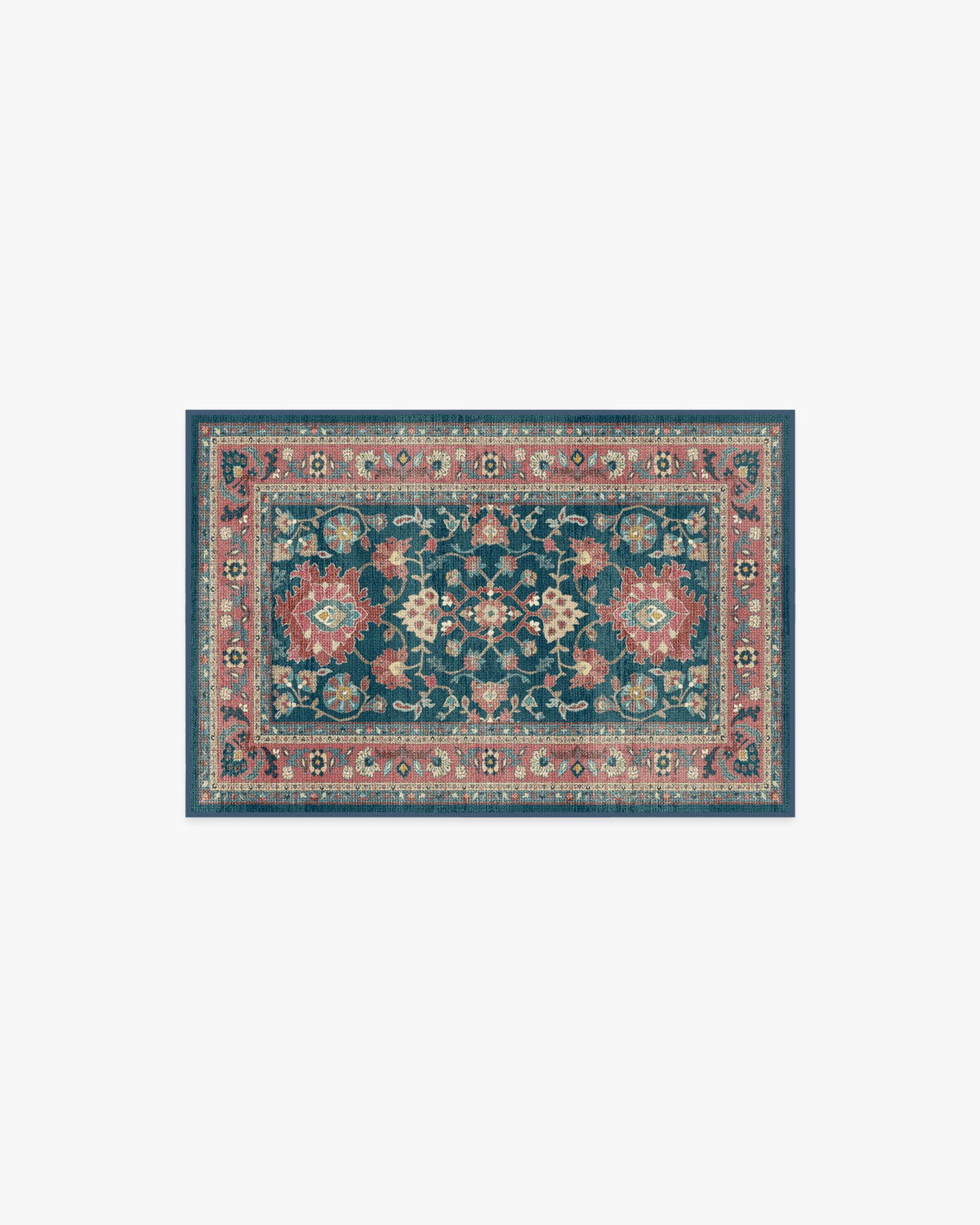 Calabria Navy & Cayenne Flatwoven Rug