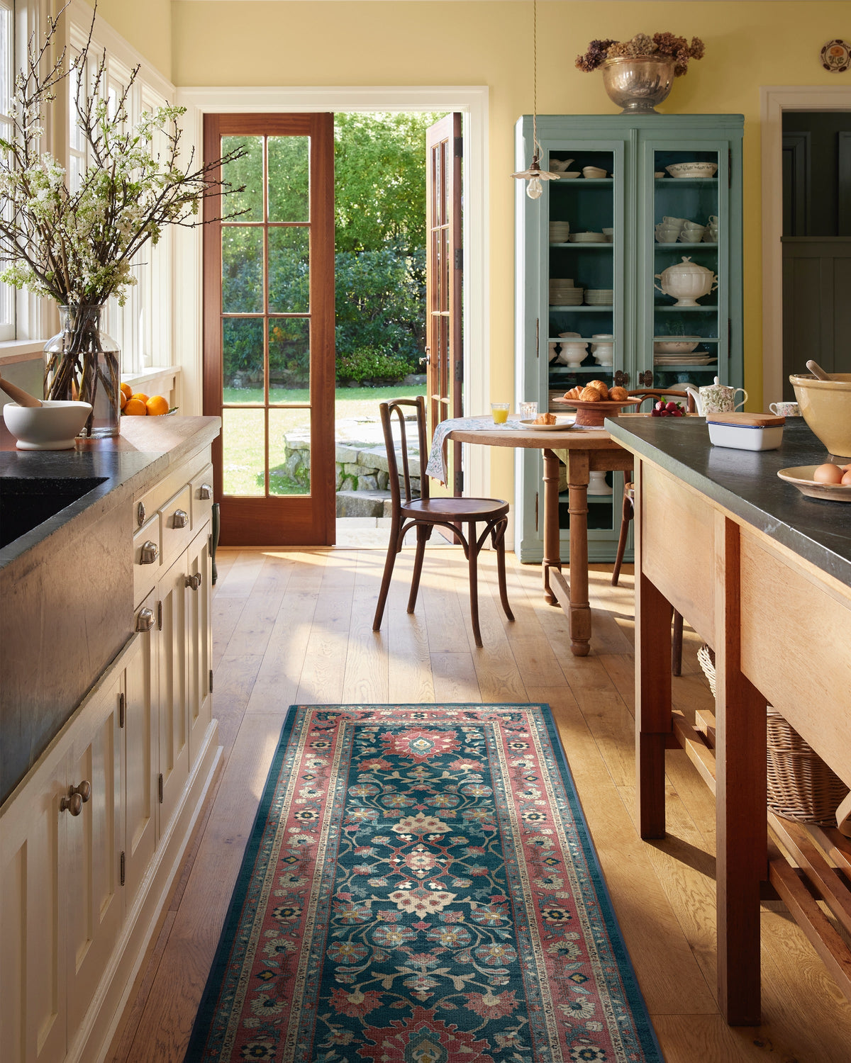 Calabria Navy & Cayenne Flatwoven Rug