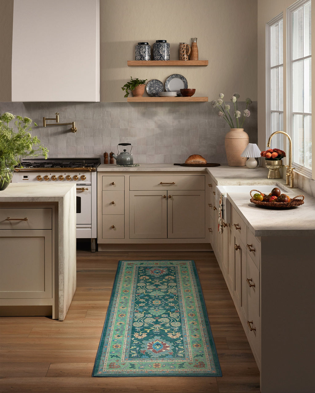 Calabria Teal Flatwoven Rug