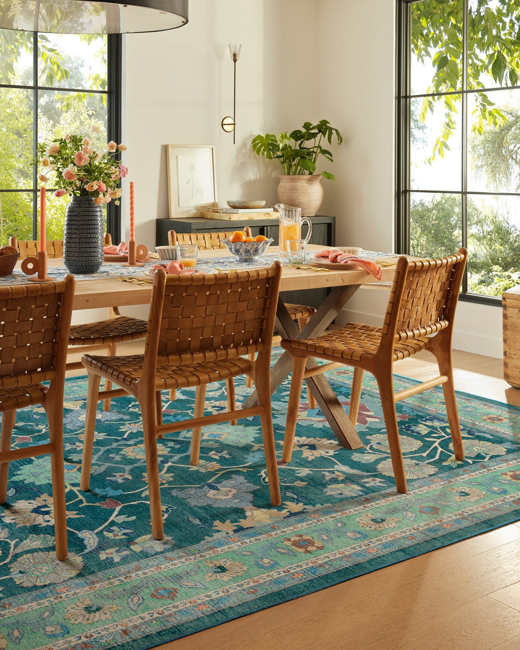 Calabria Teal Flatwoven Rug