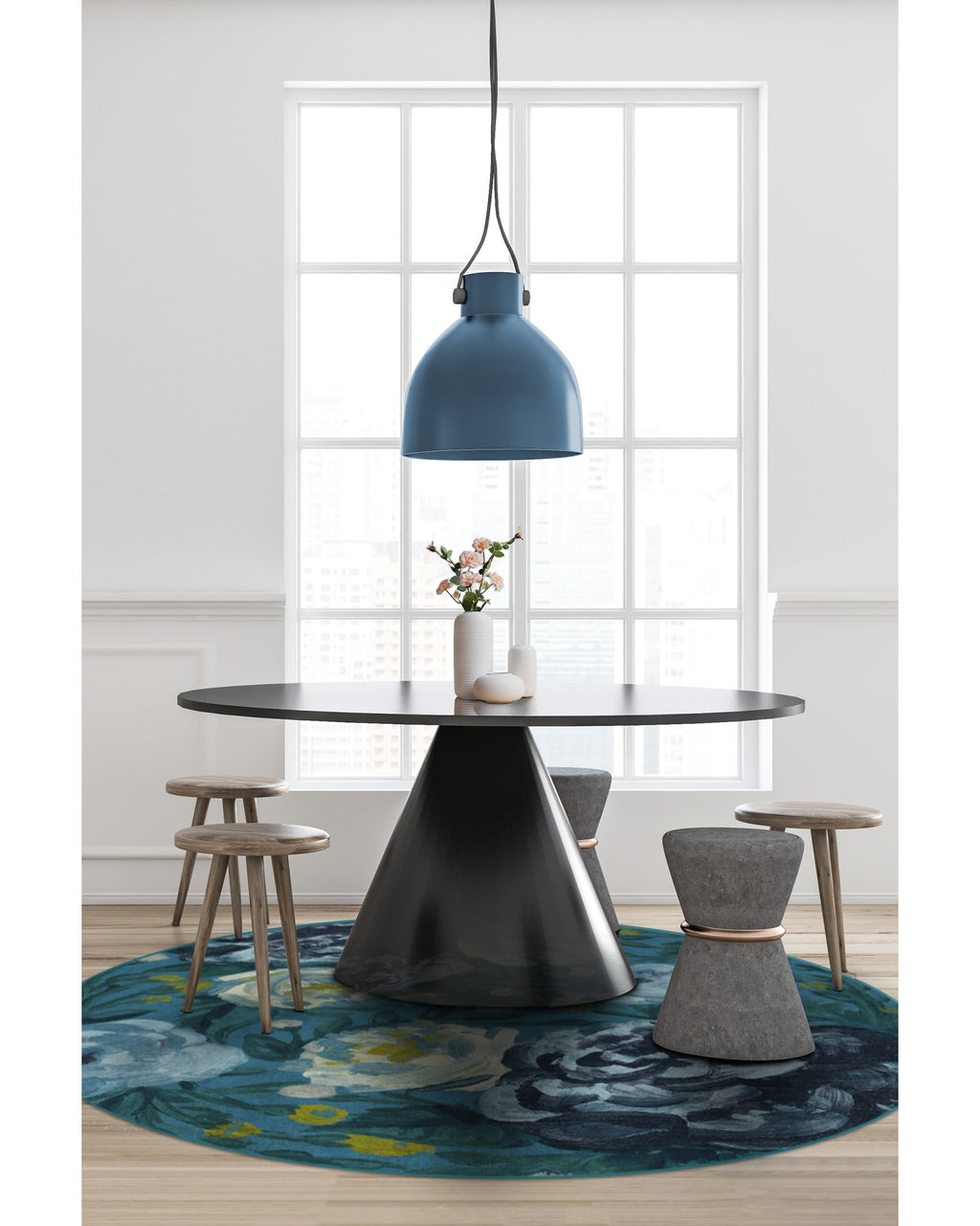 Camellia Midnight Flatwoven Rug