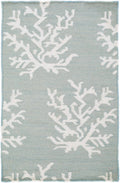 Carversville Ice Blue Botanical Wool Rug - Clearance