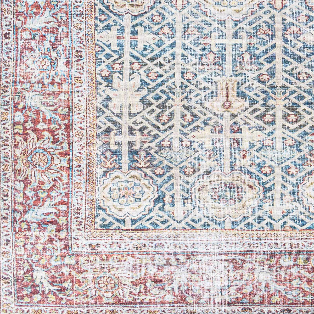 Rust Catadupa Distressed Washable Area Rug - Clearance