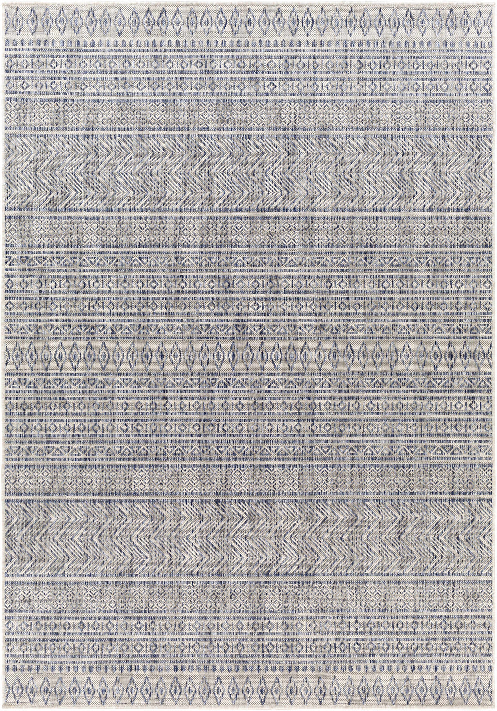 Madras Navy All Over Performance Outdoor Rug
