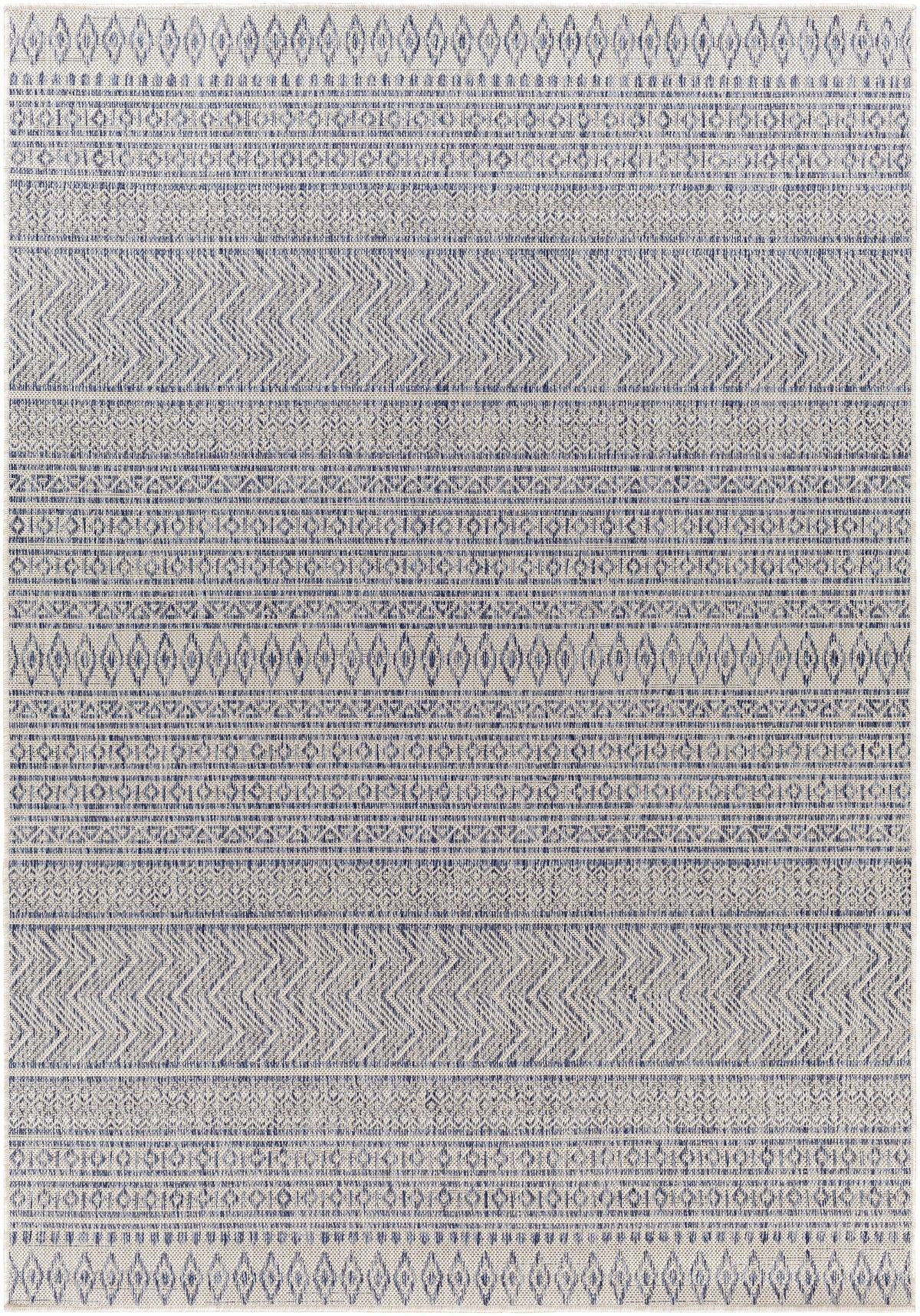 Madras Navy All Over Performance Outdoor Rug