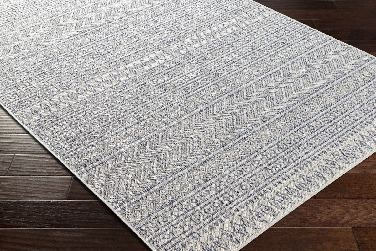 Madras Navy All Over Performance Outdoor Rug