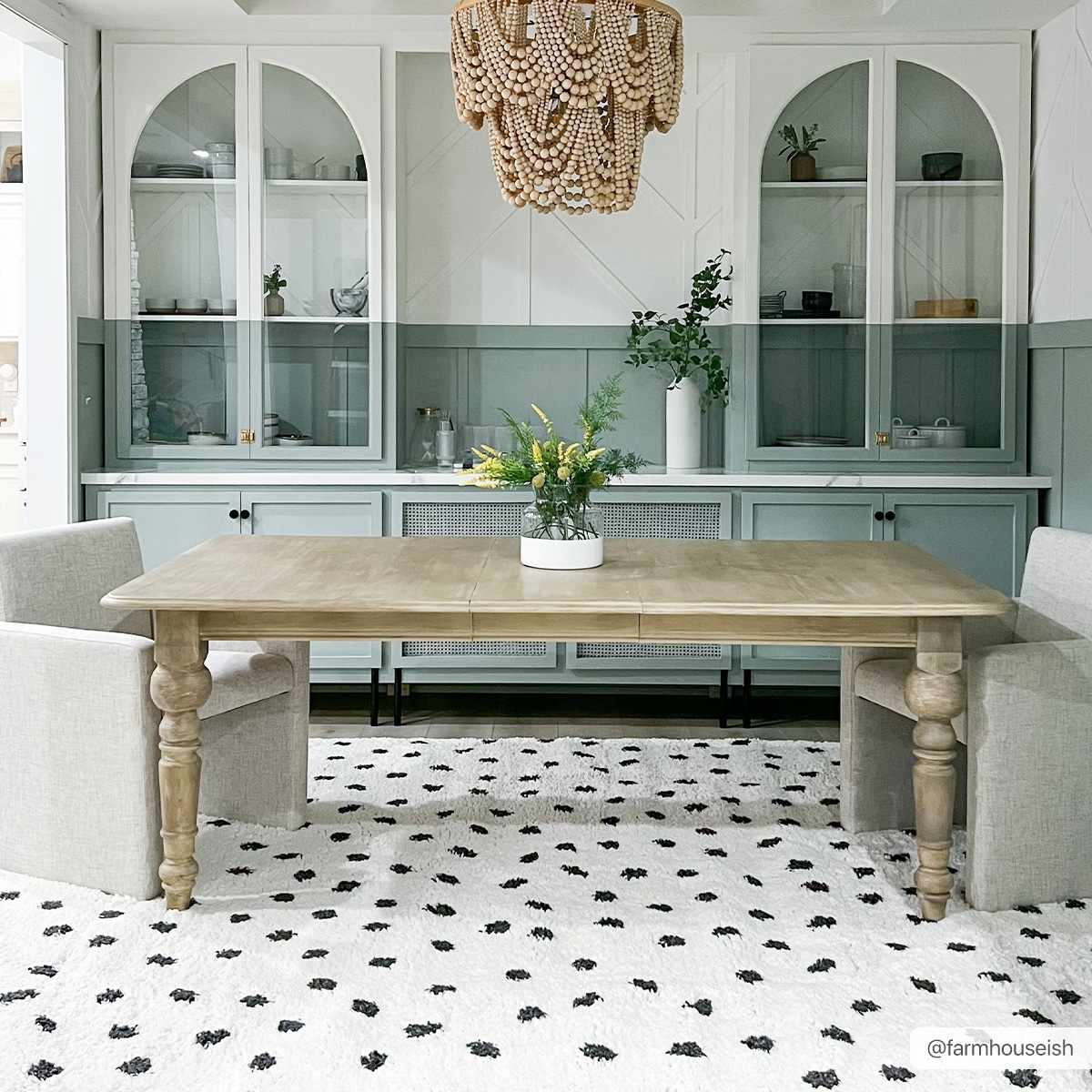Chaia Dotted Black & White Plush Rug - Clearance