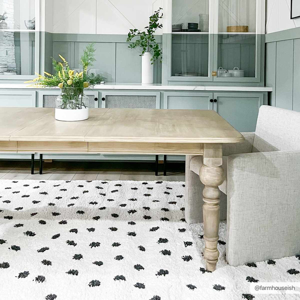 Chaia Dotted Black & White Plush Rug - Clearance