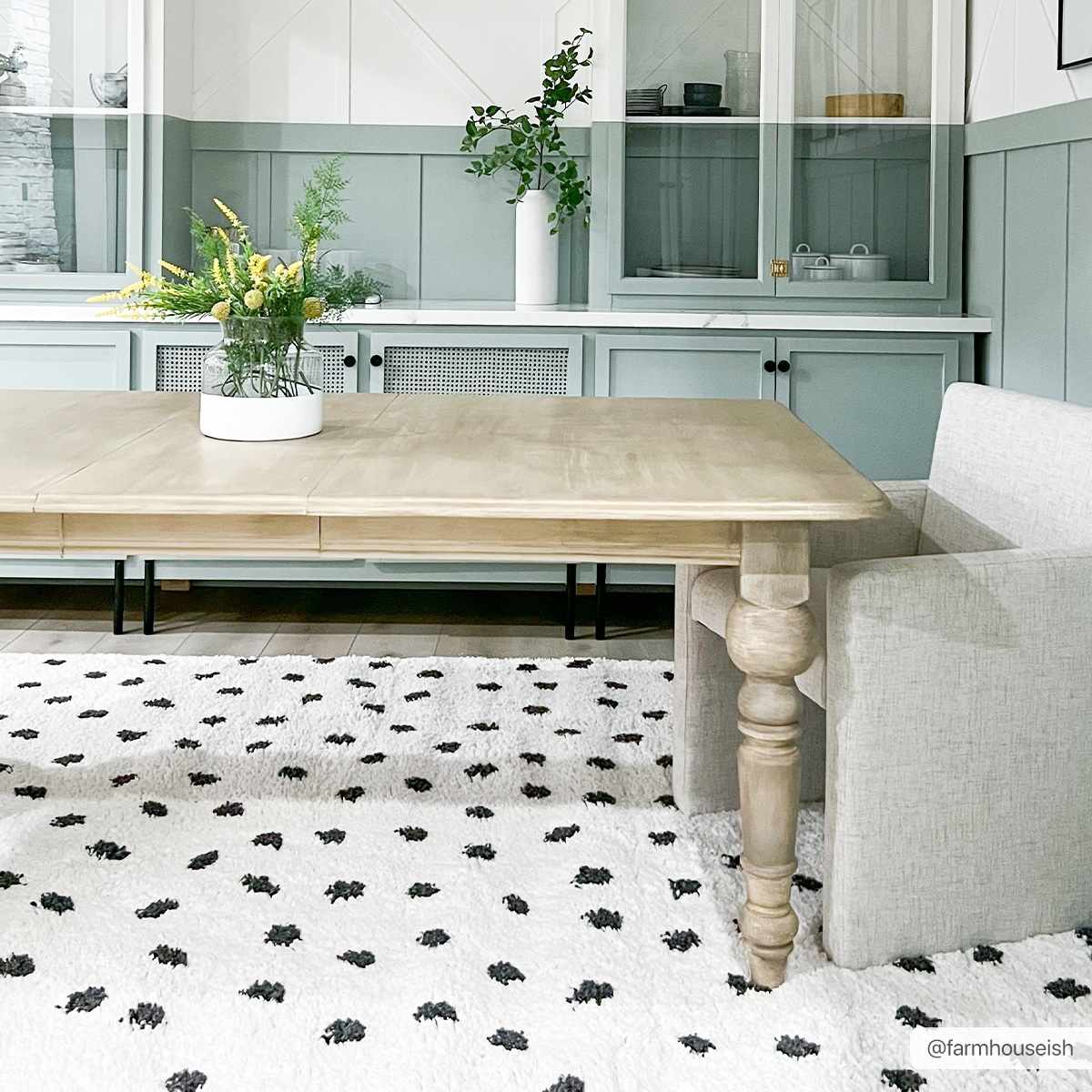 Chaia Dotted Black & White Plush Rug - Clearance