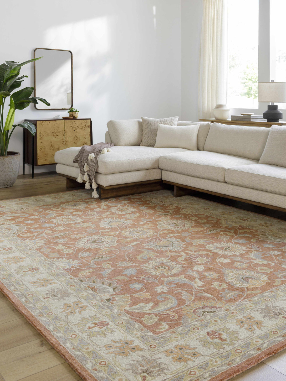 Caesar Hand Tufted Burnt Orange 1124 Wool Carpet