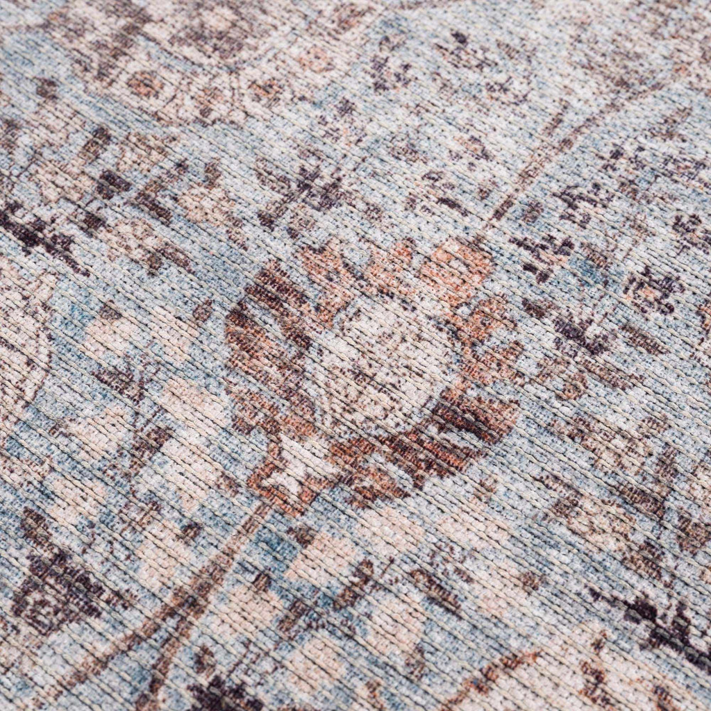 Dauis Blue Persian Style Washable Rug - Clearance