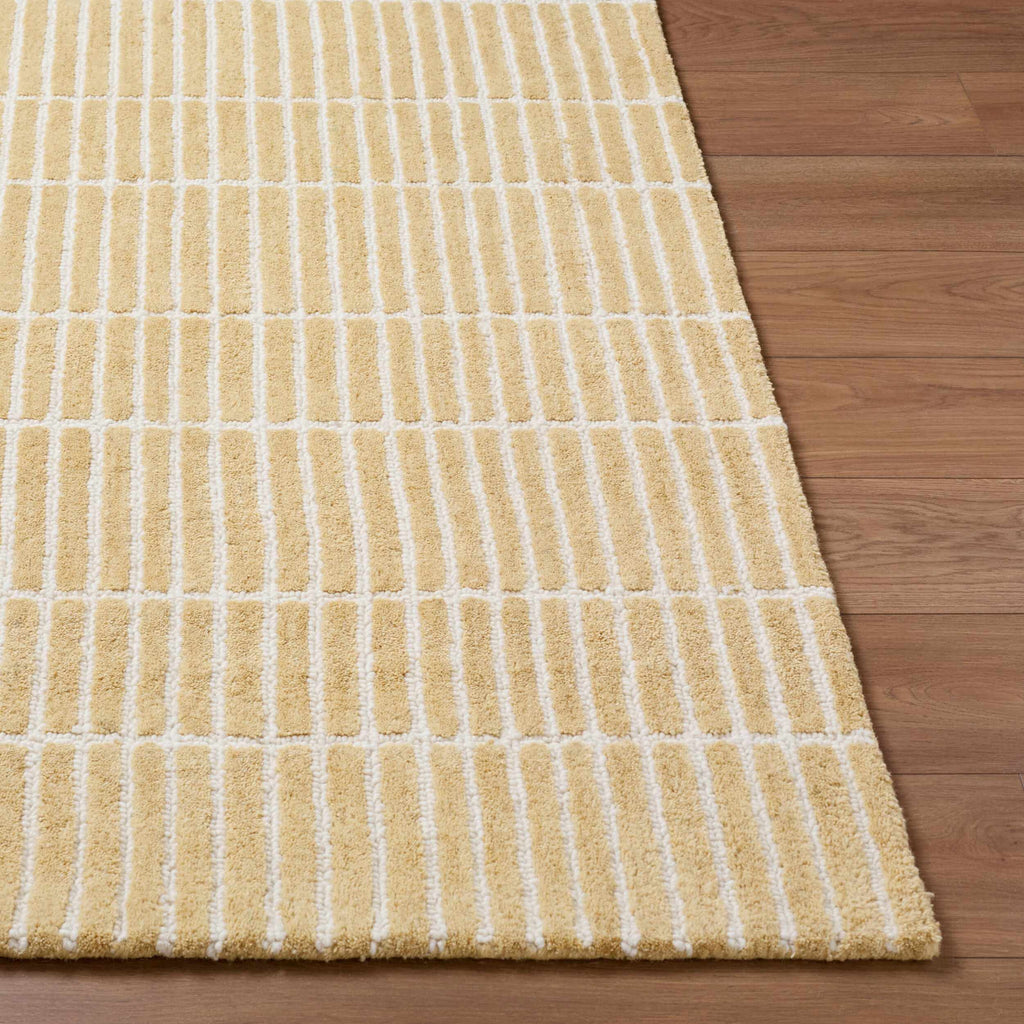 Finial Yellow Wool Area Rug