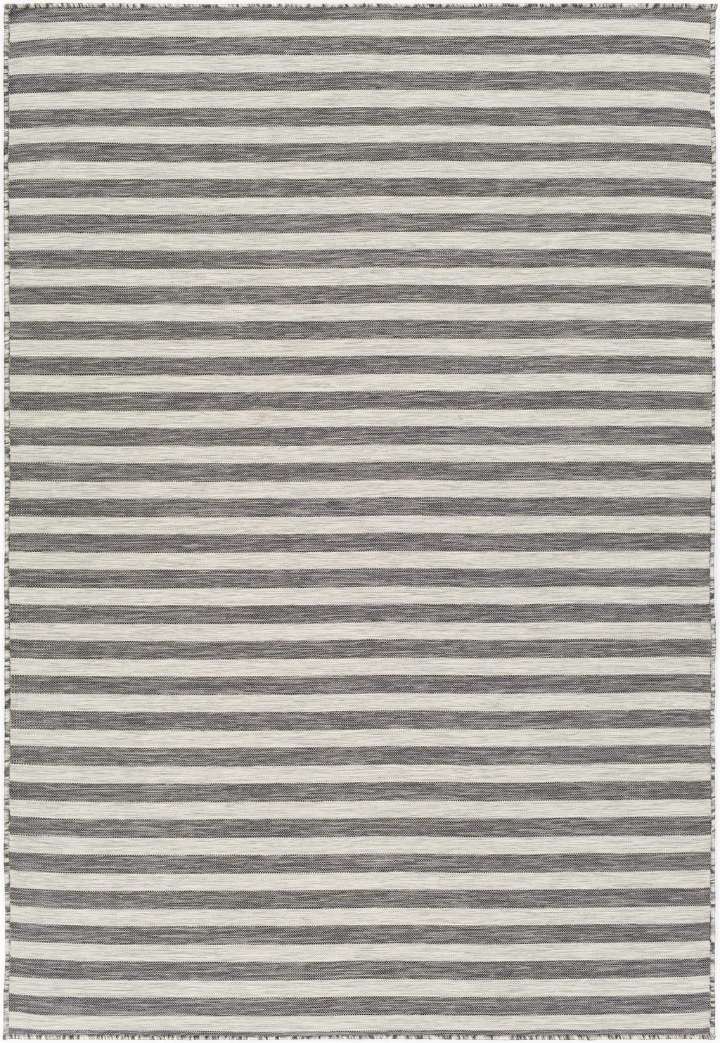 Bongaree Black&Gray Striped Flatweave Outdoor Carpet - Clearance