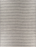 Bongaree Black&Gray Striped Flatweave Outdoor Carpet - Clearance
