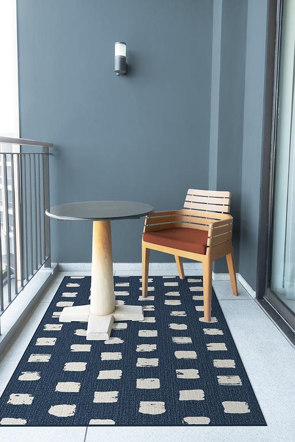 Cobblestone Navy Outdoor Rug