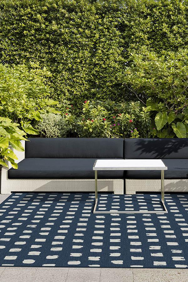Cobblestone Navy Outdoor Rug