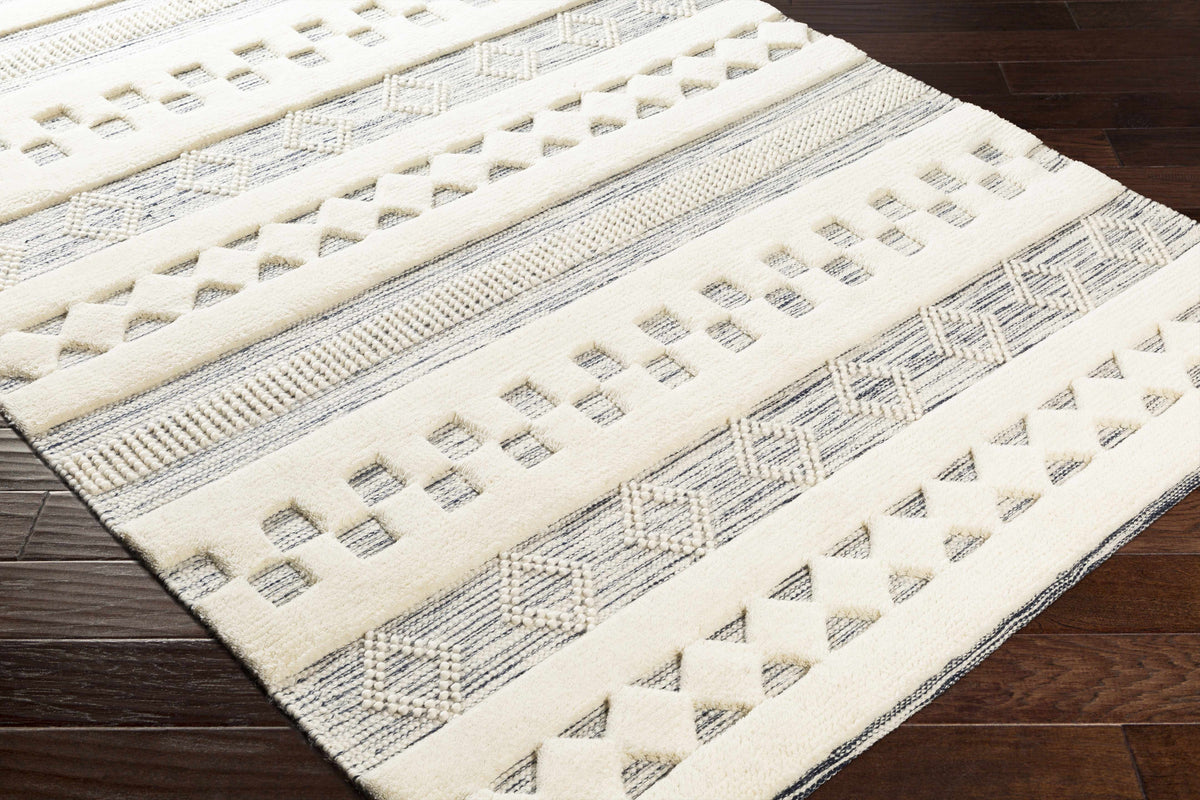 Corry Cream&Black Wool Rug - Clearance