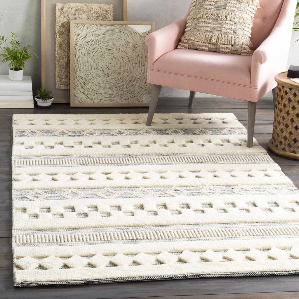 Corry Cream&Black Wool Rug - Clearance