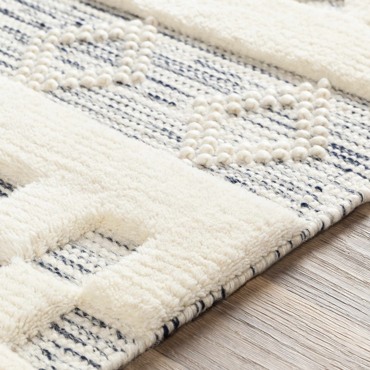 Corry Cream&Black Wool Rug - Clearance