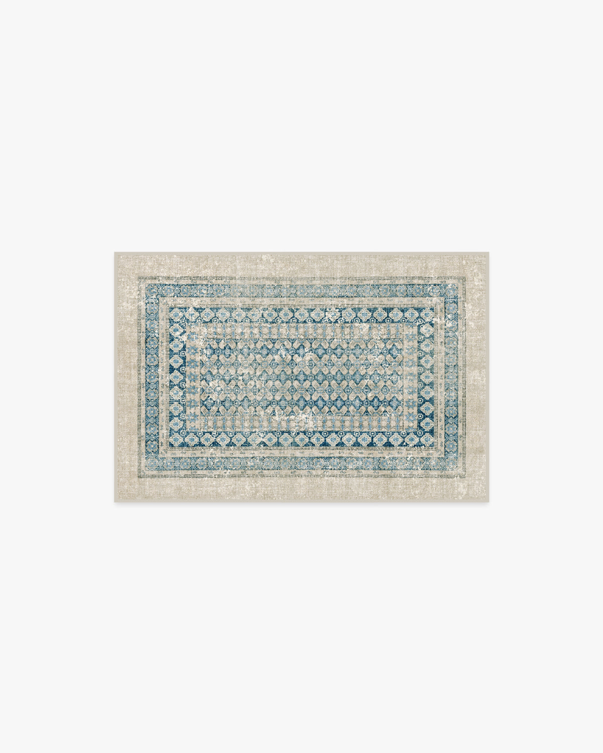 Cyrus Neutral & Blue Flatwoven Rug