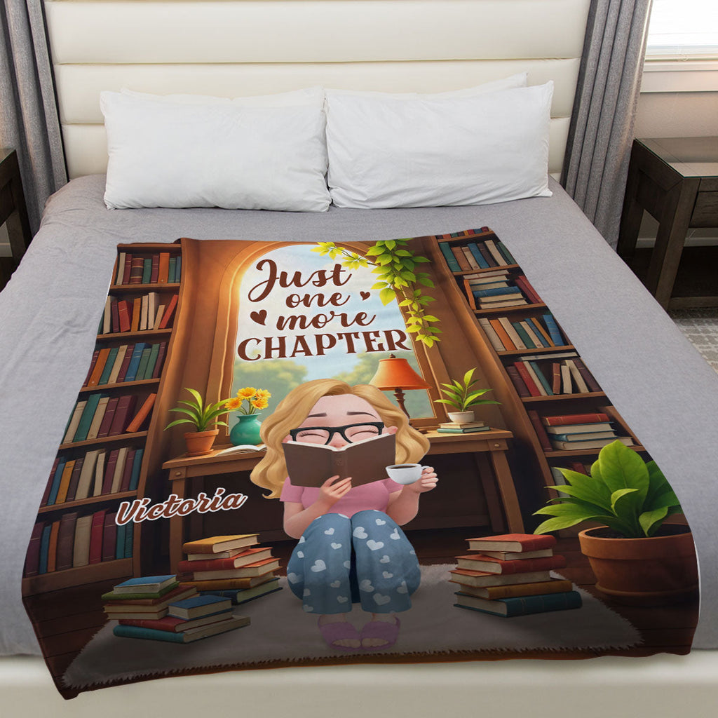 A Girl And Her Books - Personalized Fleece Blanket