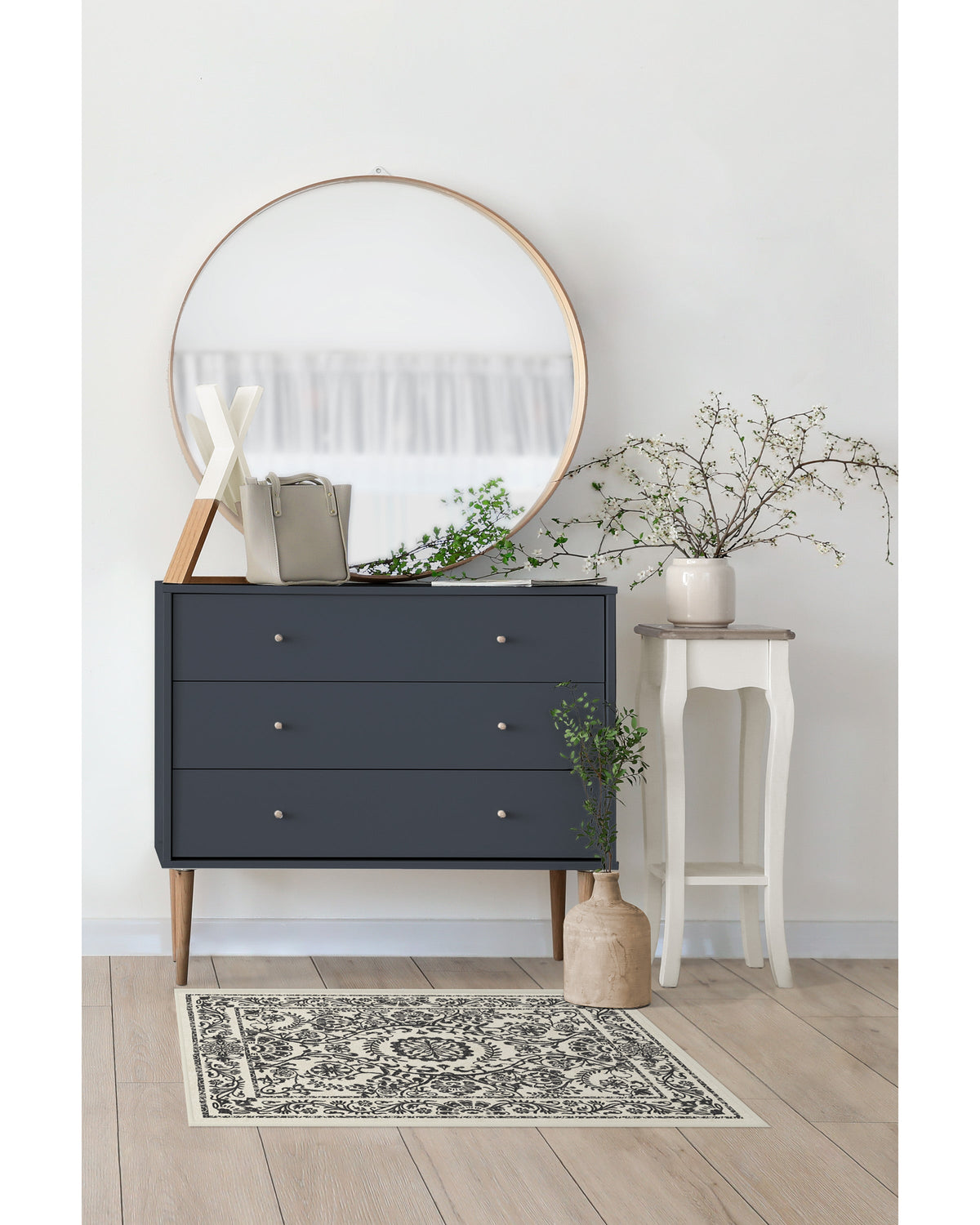 Delphina Black & White Rug