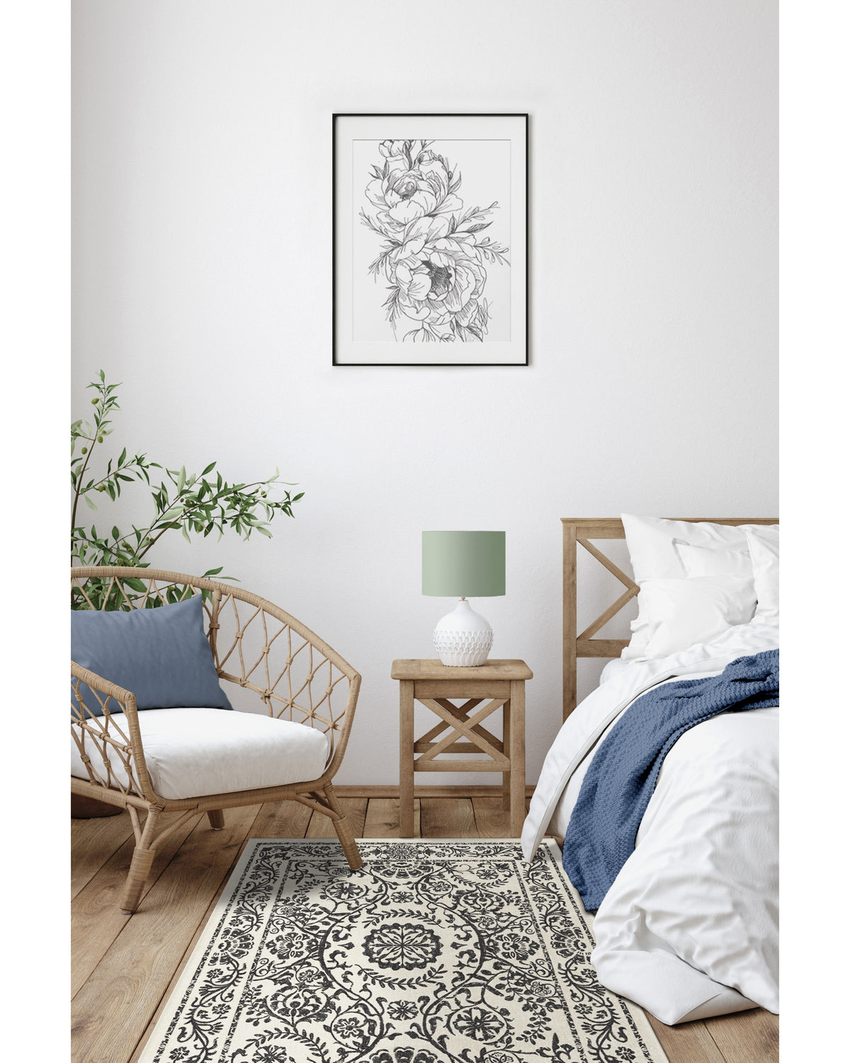 Delphina Black & White Rug