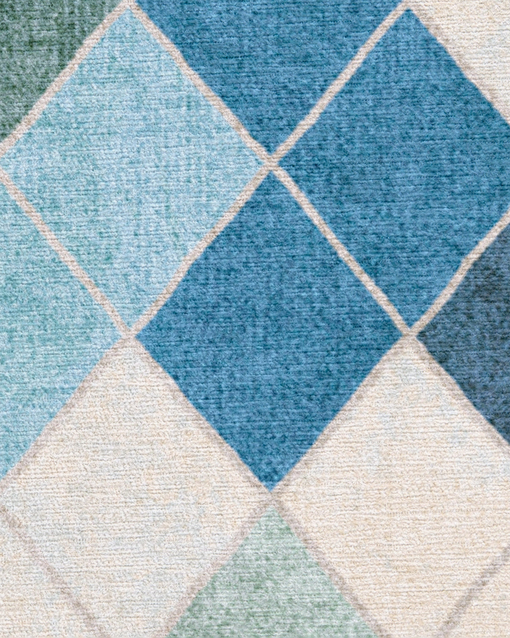 Diamond Mosaic Blue Flatwoven Rug