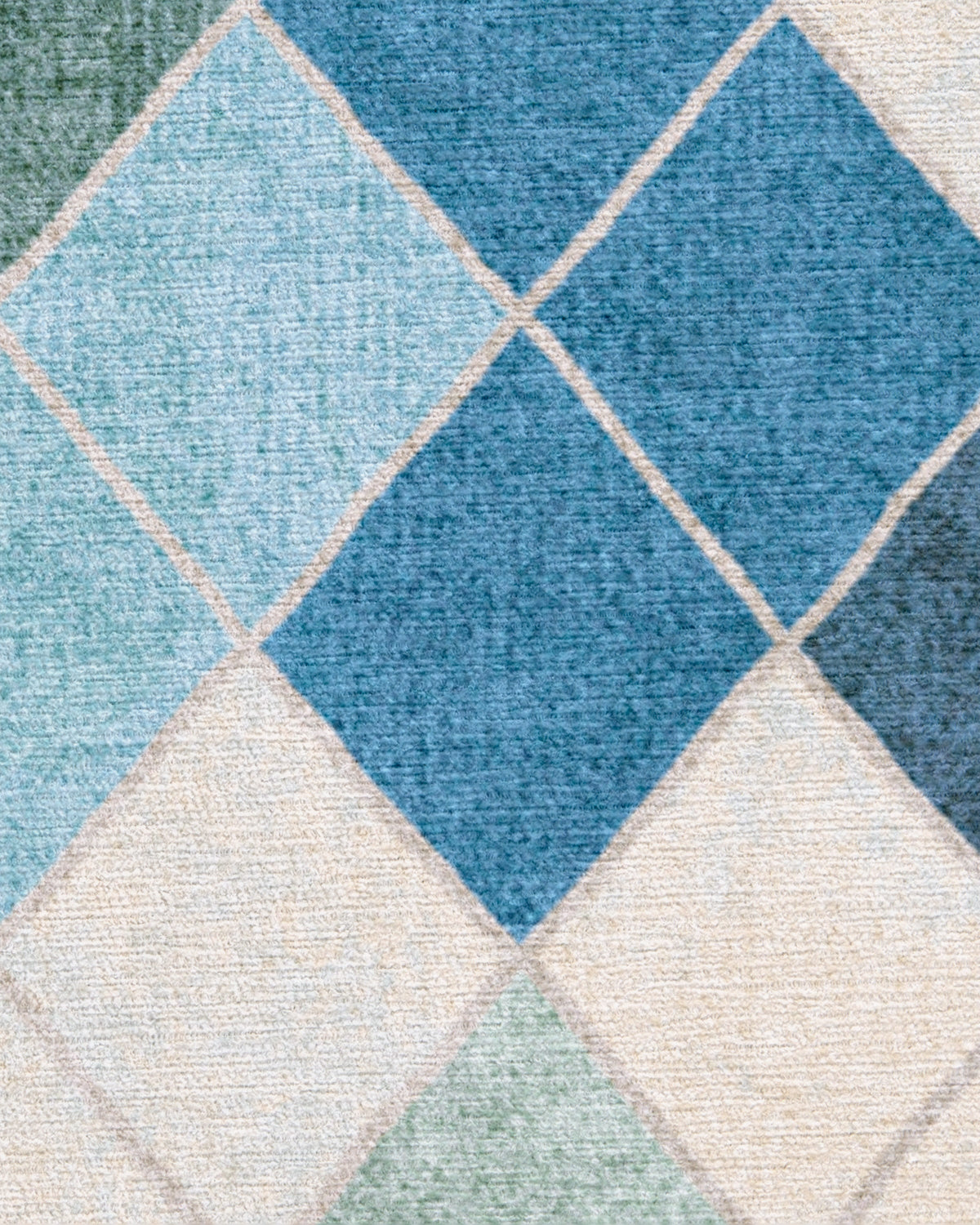 Diamond Mosaic Blue Flatwoven Rug