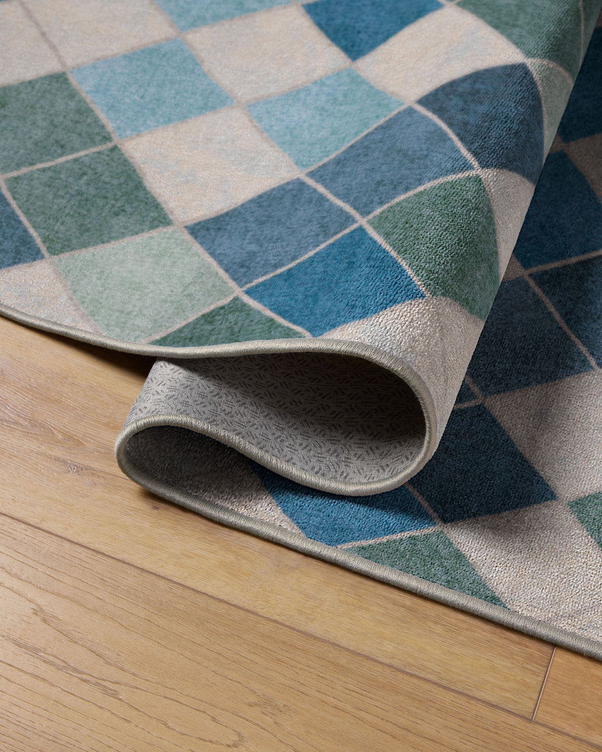 Diamond Mosaic Blue Rug
