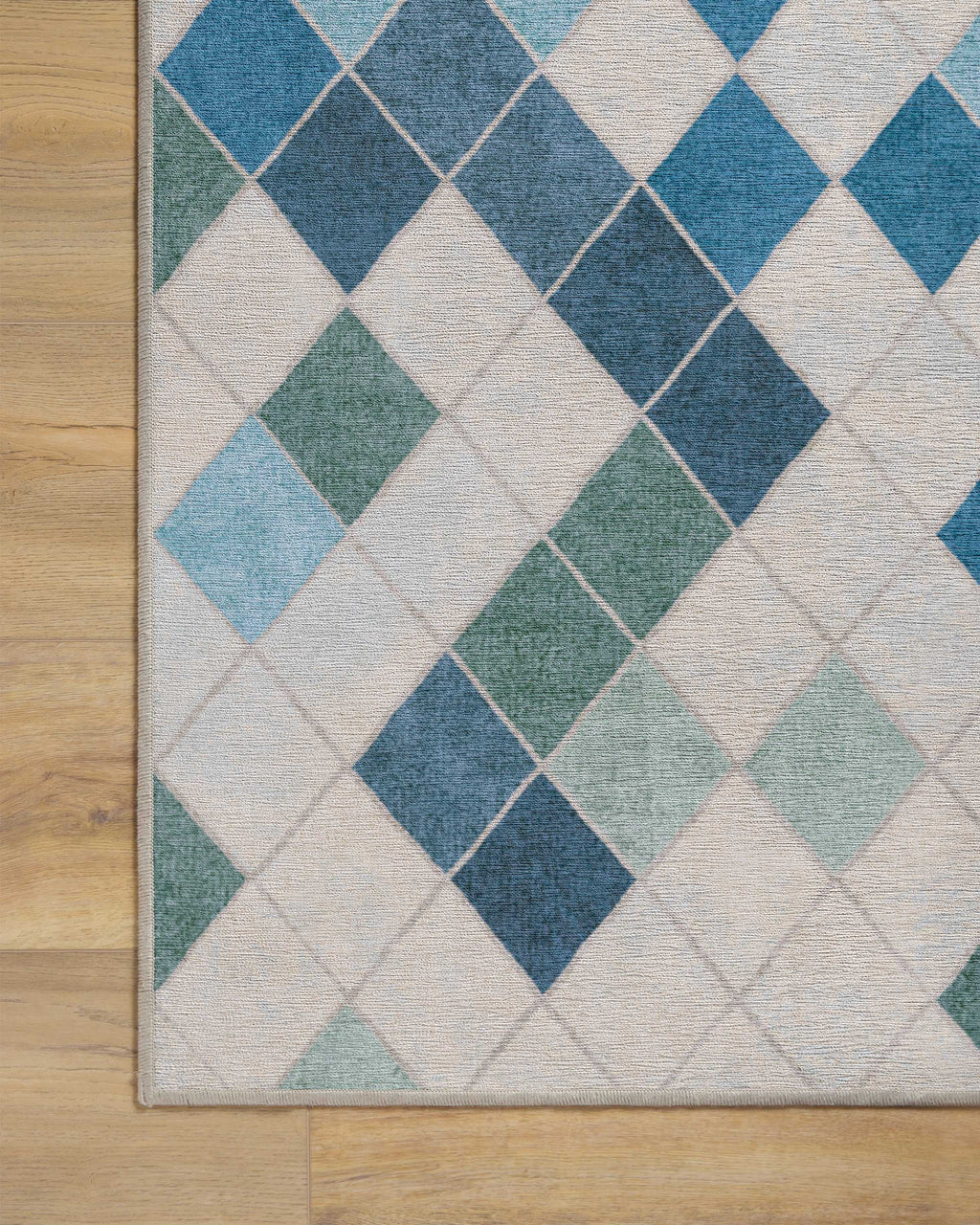 Diamond Mosaic Blue Flatwoven Rug