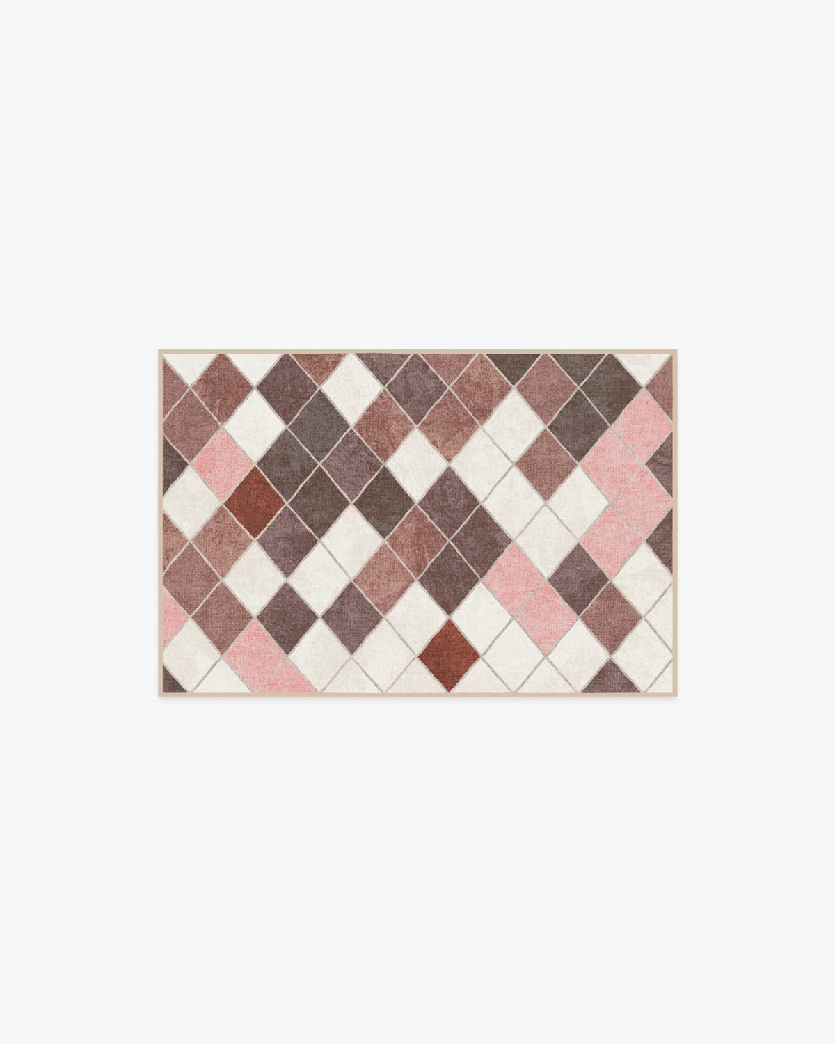 Diamond Mosaic Terracotta Flatwoven Rug