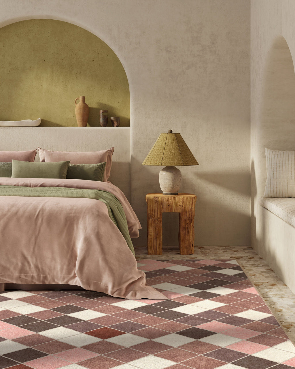 Diamond Mosaic Terracotta Rug